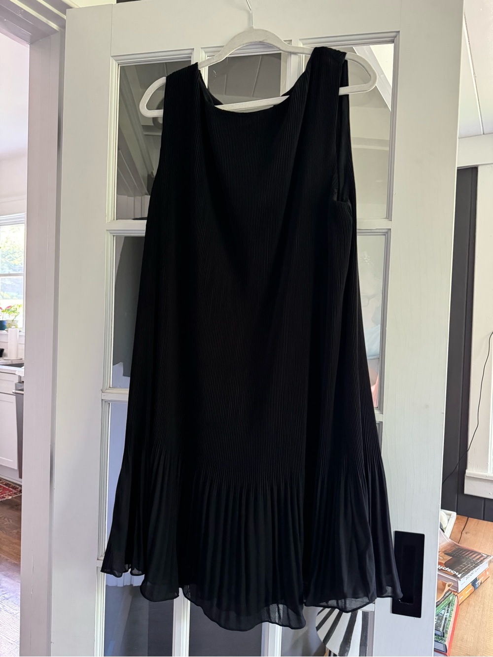 H&M Black Sleeveless Pleated-Hem Mini Dress